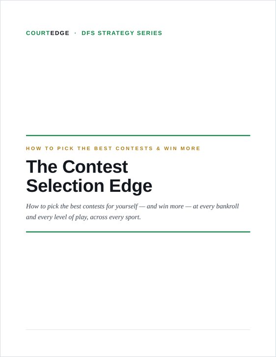 The Contest Selection Edge — CourtEdge e-book cover